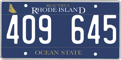 RI license plate 409645