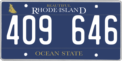 RI license plate 409646