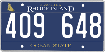 RI license plate 409648