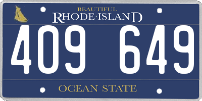 RI license plate 409649