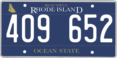 RI license plate 409652