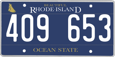 RI license plate 409653