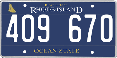 RI license plate 409670