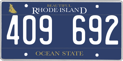 RI license plate 409692