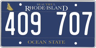 RI license plate 409707