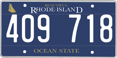 RI license plate 409718
