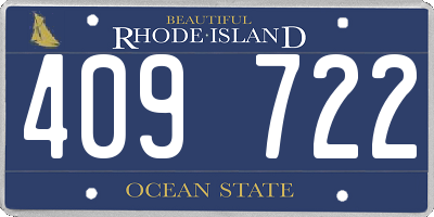 RI license plate 409722