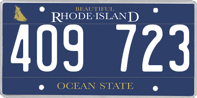 RI license plate 409723