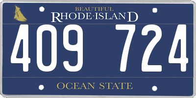 RI license plate 409724