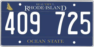RI license plate 409725