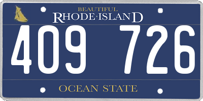 RI license plate 409726