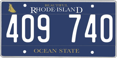 RI license plate 409740