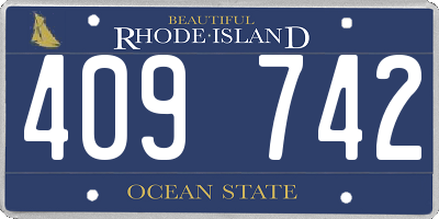 RI license plate 409742