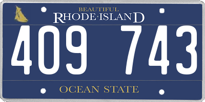 RI license plate 409743