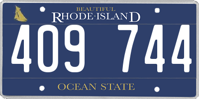 RI license plate 409744