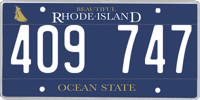 RI license plate 409747