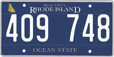 RI license plate 409748
