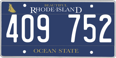 RI license plate 409752