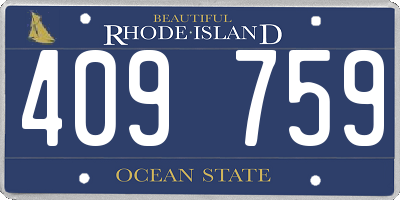 RI license plate 409759