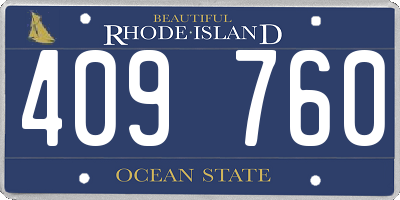 RI license plate 409760