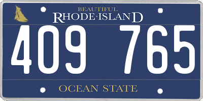 RI license plate 409765