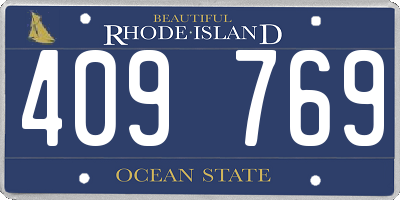 RI license plate 409769