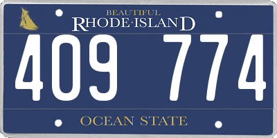 RI license plate 409774