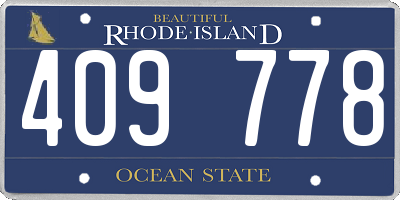 RI license plate 409778