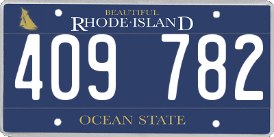 RI license plate 409782
