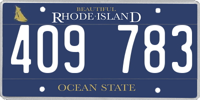 RI license plate 409783