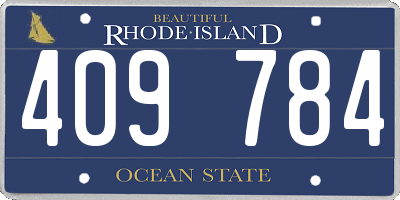 RI license plate 409784