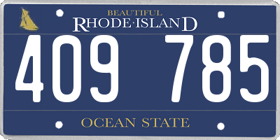 RI license plate 409785