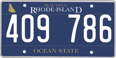RI license plate 409786