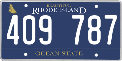 RI license plate 409787