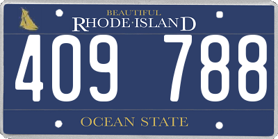 RI license plate 409788