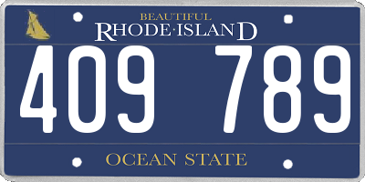 RI license plate 409789