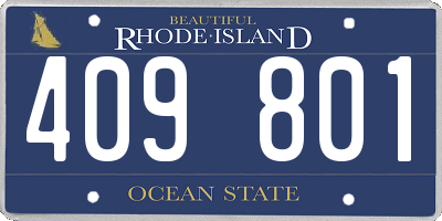 RI license plate 409801