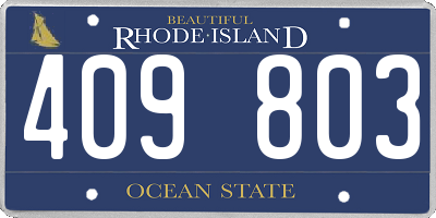 RI license plate 409803