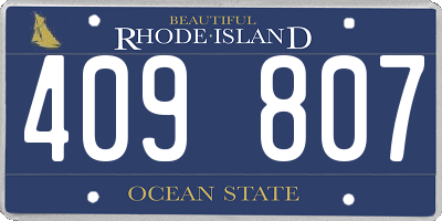RI license plate 409807