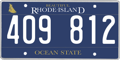 RI license plate 409812