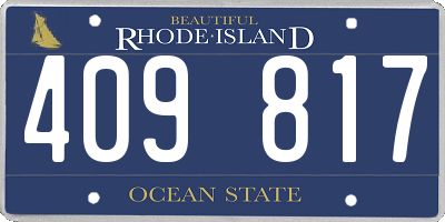 RI license plate 409817