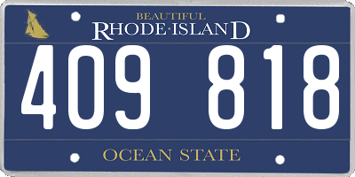 RI license plate 409818