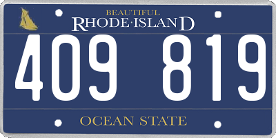 RI license plate 409819