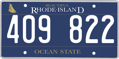 RI license plate 409822
