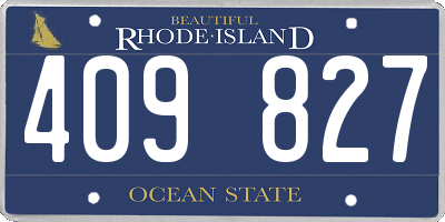 RI license plate 409827