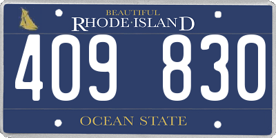 RI license plate 409830