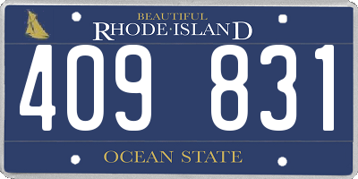 RI license plate 409831