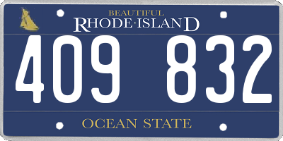 RI license plate 409832