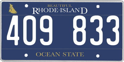 RI license plate 409833