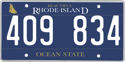 RI license plate 409834